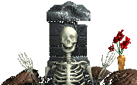 skeleton in an open grave