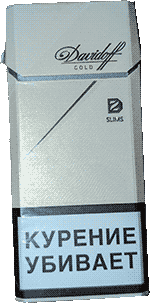 Empty Davidoff Gold Cigarette Pack
