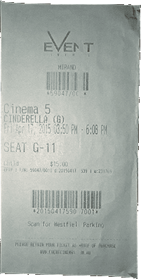Cinderella Ticket