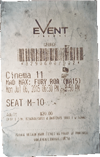 Mad Max: Fury Road Ticket