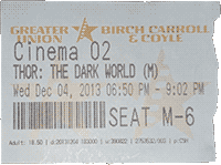 Thor: The Dark World Ticket