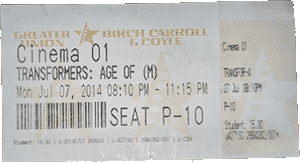 Transformers: Age of Extinction Ticket